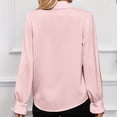 thumbnail image 3 of Yigetop Dressy Tops for Women Women's Button Down Front Long Sleeve Shirts Casual Lapel Neck Blouse Business Work Tops Ladies Tops and Blouses Pink M, 3 of 5