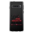 thumbnail image 1 of DistinctInk Clear Shockproof Hybrid Case for Samsung Galaxy S10 (6.1" Screen) - TPU Bumper Acrylic Back Tempered Glass Screen Protector - Little Miss Heart Breaker, 1 of 2