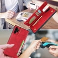 thumbnail image 4 of Galaxy Note 10 Plus Luxury PU Leather Case,Credit Card Holder,Cash Slots,Stand Function Soft TPU Back Wallet Case Flip Wrist Strap Multi-Function Case for Samsung Galaxy Note 10+ 6.8",Red, 4 of 16