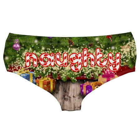 Christmas Undies (Toponeto) Ladies Hipsters Panties Christmas Themed Women Panties Christmas print Underwear ()