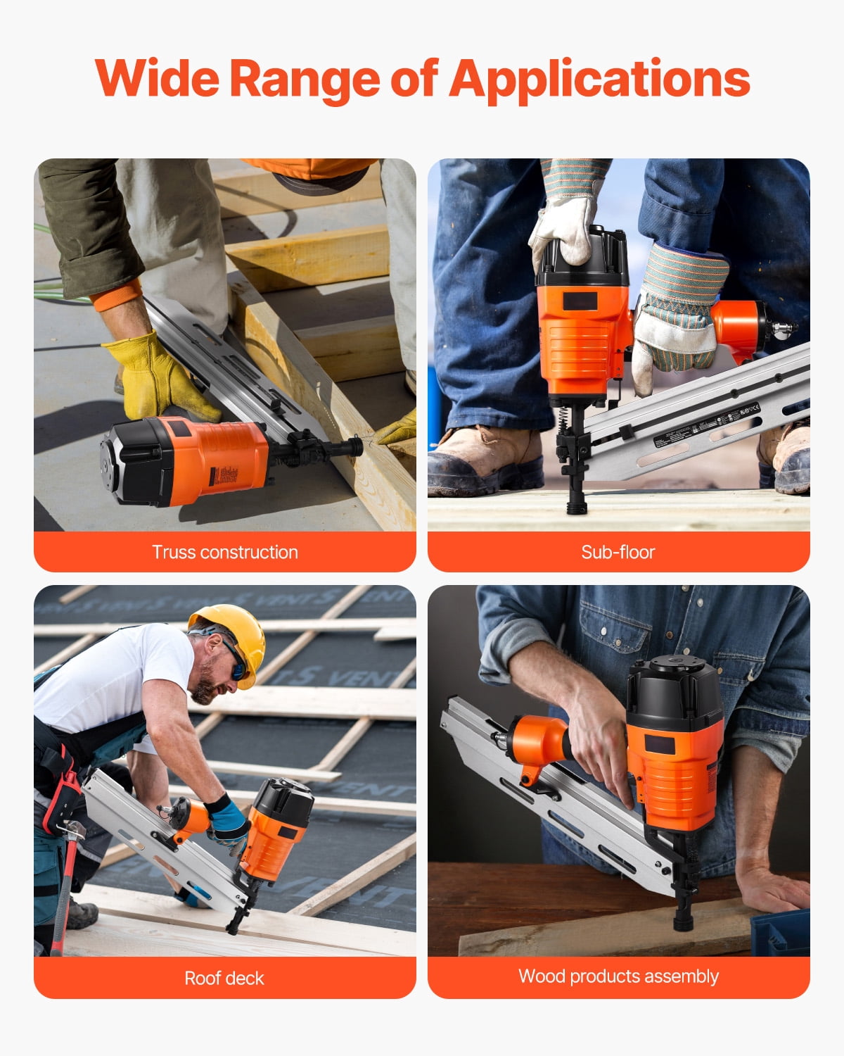 KFFKFF Pneumatic Framing Nailer, 80-120PSI Air-Powered Nail Gun, Compatible with 2" to 3-1/2" Nails, 21-Degree Full Round Head Design, Featuring Adjustable Depth Control and Dual Trigger Options