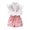 White, variant on Tisuna Toddler Girls 2 Piece Outfits Flower Print Sleeveless Crew Neck Set Soft Loose Summer Girls Top And Shorts Set White Size 2-3 Years