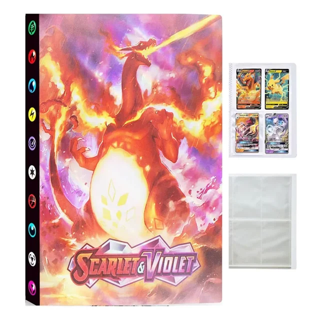 Classeur de Cartes pour Cartes à Collectionner, Albums de Cartes de Collection, Classeur de Rangement pour Cartes à Échanger, 4 Pochettes Pouvant Contenir 240 Cartes - Fl19