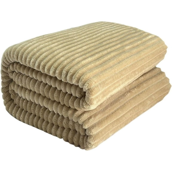 Cozy Double-Sided Women’s Throw Blanket – Plush Faux Fur & Soft Flannel, Non-Shedding & Lightweight | Winter Home Decor Must-Have & Thoughtful Birthday Gift,70x80 Inch(khaki 1 PCS)
