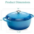 thumbnail image 7 of WILLYO  6 Quart Enamel Cast-Iron Round Dutch Oven, Family Style Heavy-Duty Pre-Seasoned Cookware for Home, Kitchen, Dining Room, Oven Safe w/Lid, Dual Handles - Blue, 7 of 7