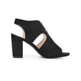 thumbnail image 3 of BLISSFUL STEP Women's Heels Front Zipped Slingback Chunky Heel Sandals Black 7, 3 of 7