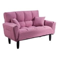 thumbnail image 3 of Topcobe Sofa Bed, Sectional Sofa Set, Sleeper Sofa with Plush Tufted, Pink, 3 of 7