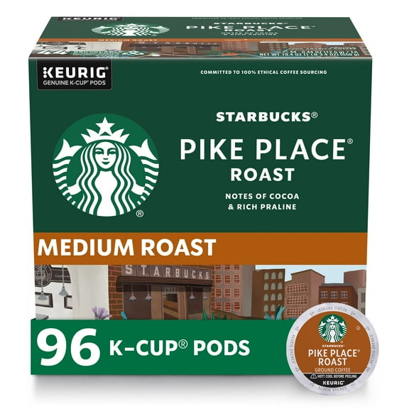 Starbucks K-Cup Coffee Pods--Medium Roast Coffee--Pike Place Roast for Keurig Brewers--100% Arabica--4 boxes (96 pods total)