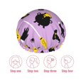 thumbnail image 3 of Sigee Cute Halloween for Women's Shower Cap Reusable Waterproof Hair Cap Large Shower Cap for Women Men, 3 of 7