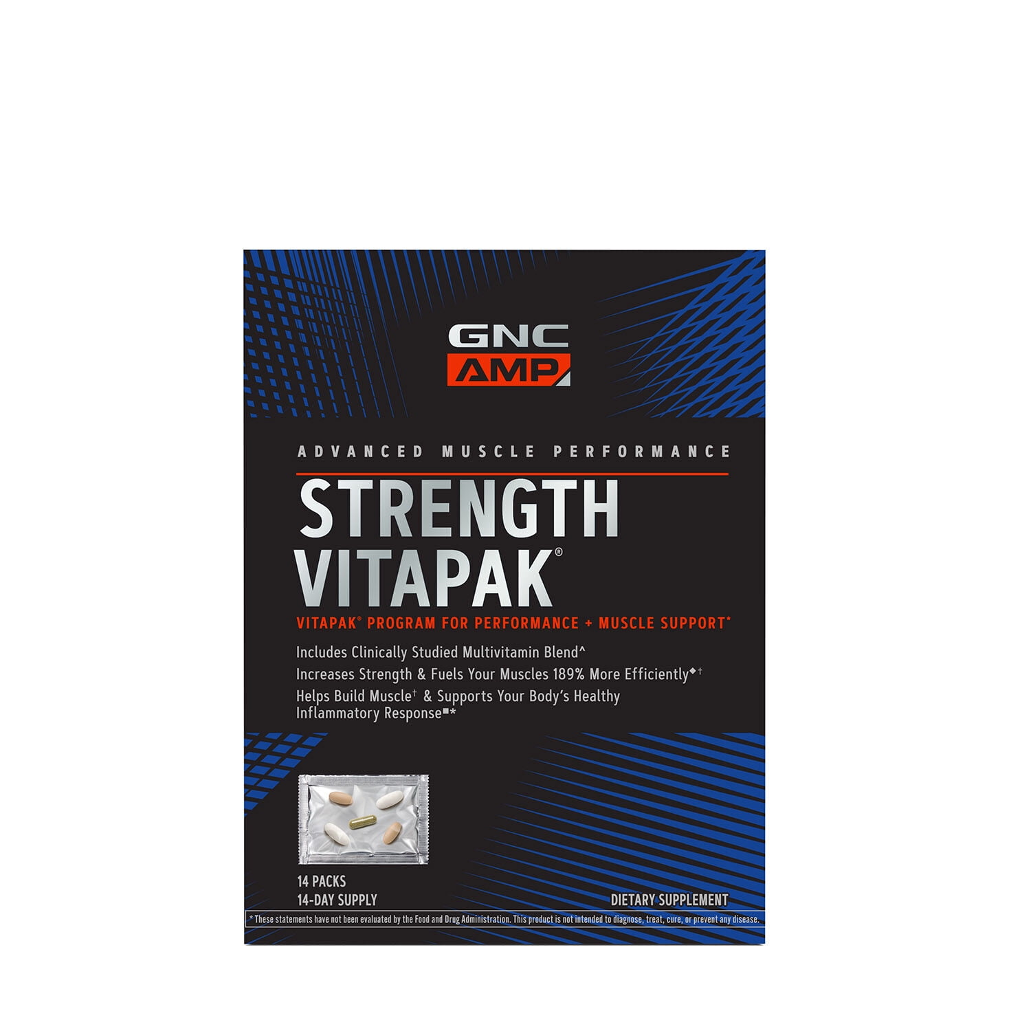 GNC AMP Strength Vitapak Program for Performance + Muscle Support 14