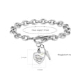 thumbnail image 3 of Cremation Ashes Jewellery Small Urns Bracelets Women Men Adjustable Leather Bracelet Heart Locket -God has you in his arms, I have you in my heart, 3 of 5