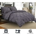 thumbnail image 2 of 3-Piece Duvet Cover with Matching Sham, Pinch Pleat Design, All Season Suitable Comforter Cover, Full/Queen, Gray, 2 of 5