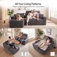 thumbnail image 4 of Amsleekey Dark Gray L-Shaped Modular Sectional Sofa with Chaise, Cloud Couch, Deep Seat Corduroy Boneless Couch, 4 of 11