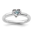 thumbnail image 2 of Auriga Fine Jewelry 925 Sterling Silver Blue Topaz Heart Ring Size 7for Women, 2 of 6