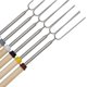 thumbnail image 4 of Palitos para asar extensibles de 81 cm con mango de madera, pinchos metálicos para barbacoa, juego de 12, tenedores y tenedores para barbacoa., 4 of 6