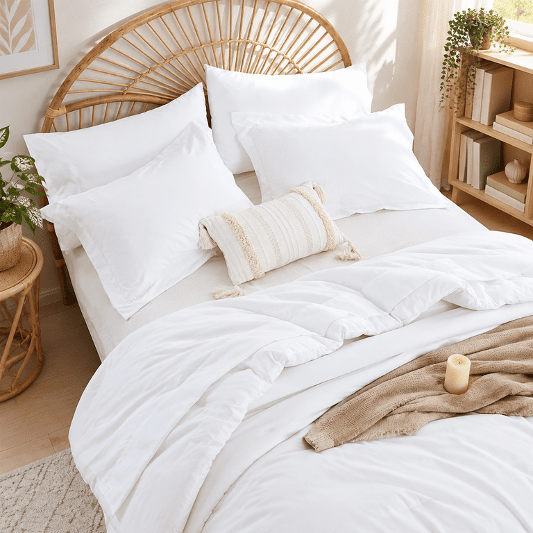 White Fullforter Set With Sheets - 7 Pieces Bed In A Bag - Walmart.com