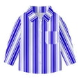 thumbnail image 6 of Oxford Dress Shirts for Boys Striped Long Sleeve Collared Button Up Shirt with Chest Pocket School Uniform (5-6 Years, Purple), 6 of 7
