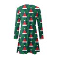 thumbnail image 5 of Qiopertar Robe à Manches Longues pour Femmes avec Col Rond, Robe Courte Ajourée Imprimée en Solde à Moins de 5$ en Solde, 5 of 5