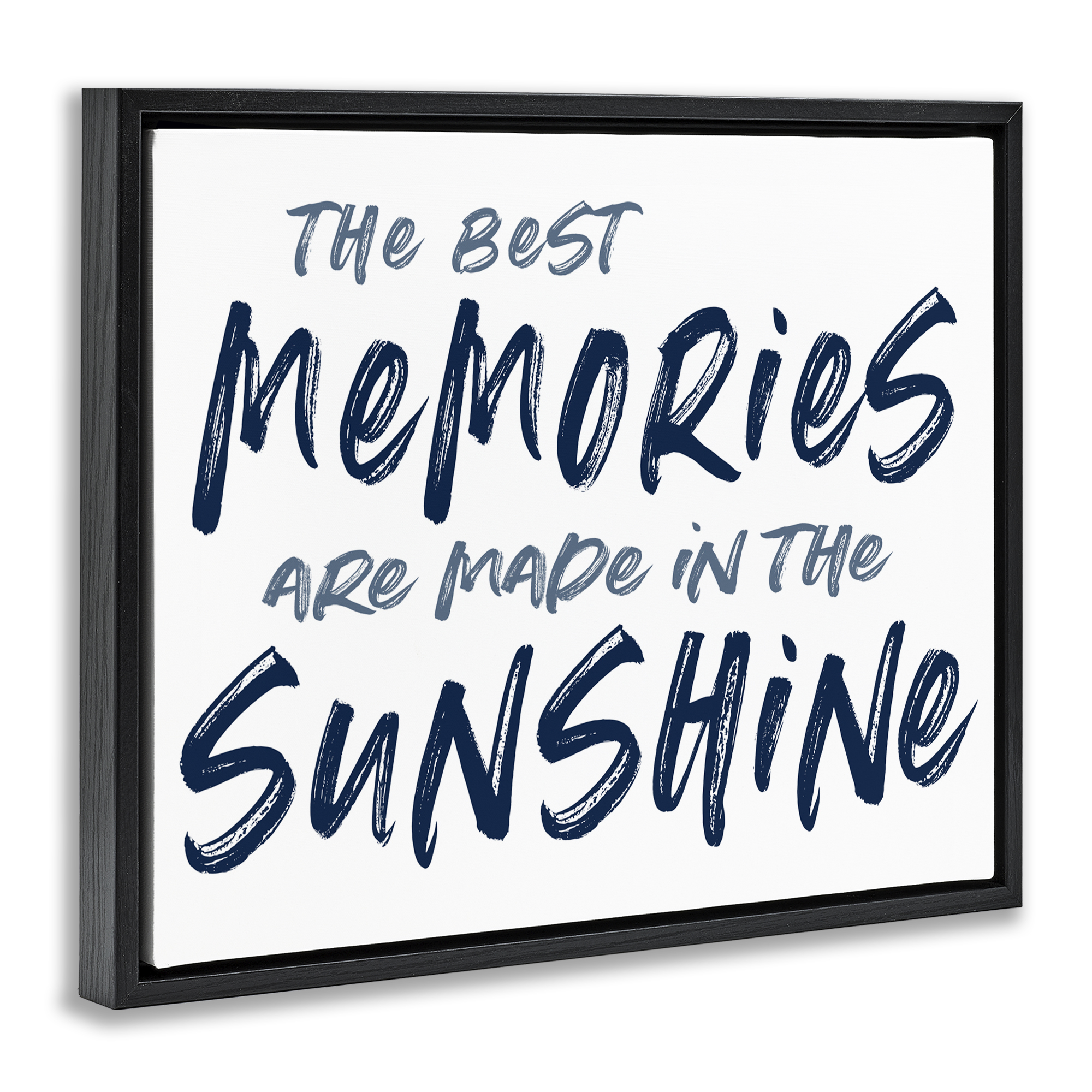 Memories Made In Sunshine Black Framed Floater Canvas Wall Art, design by Lettered and Lined