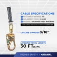 thumbnail image 3 of Línea Lifeline Palmer Safety SRD autorretráctil de 9,14 m, clase 1, 3 of 6