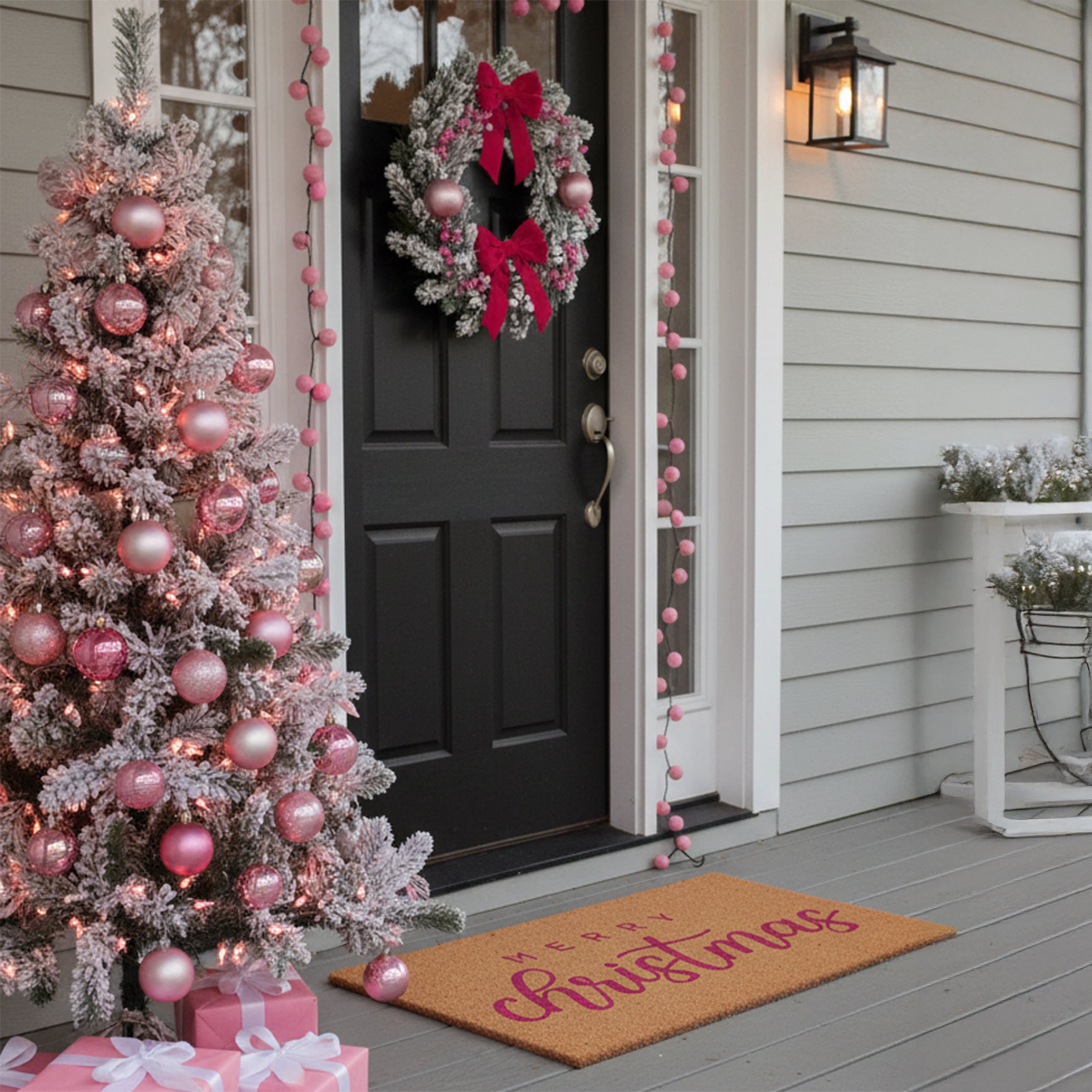 Calloway Mills 117381729 Pink Classic Christmas Doormat 17" x 29"