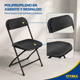 thumbnail image 4 of Set 10 Sillas Plegables Plastico STYRKA Uso Rudo para Eventos Exterior Jardin Fiestas, 4 of 4