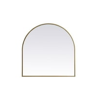Elegant Decor Metal Frame Arch Mirror 30x30 Inch in Brass