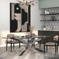 thumbnail image 3 of Rectangle Clear Glass Dining Table with Chrome Base, 3 of 3