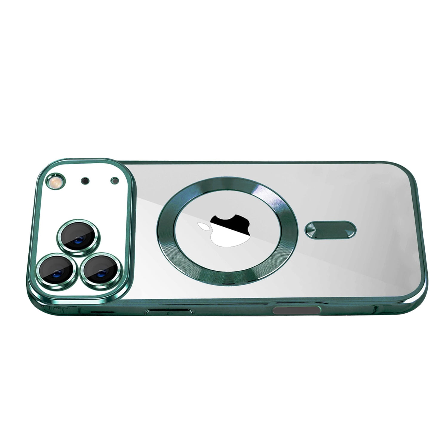 Soft Clear Wireless Compatible Case for iPhone 17 Pro Max - Dark Green