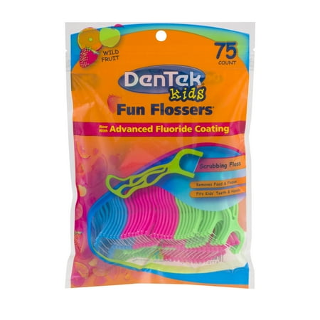 DenTek Kids Fun Flosser Advanced Fluoride Coating Wild Fruit - 75 CT75.0 CT