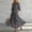 Gray, variant on Ayolanni V-Neck Women's Fall Dress 3/4 Sleeve Solid A-Line Maxi Dress Flowy Wedding Guest Belted Elegant Long Dress with Pockets Black L