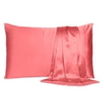 thumbnail image 6 of Coral Dreamy Set of 2 Silky Satin Standard Pillowcases, 6 of 6