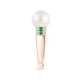 thumbnail image 3 of ANGARA South Sea Cultured Pearl Ring with Emeralds in 14K Rose Gold for Women | June Birthstone, Birthday, Anniversary, Jewelry Gift for Women | Pearl Ring, 3 of 8