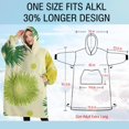 thumbnail image 4 of Oversized Wearable Blanket Hoodie,Green Yellow Dandelion Pattern Sherpa Blanket Hoodie with Super Pockets,Super Warm Fuzzy Pullover for Women & Men, 4 of 6