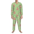 thumbnail image 3 of Susaid Cute Poodle Dog Print Men's Long Sleeve Pajama Set, Two-Piece Button-Down Loungewear PJs Set, Comfortable Sleepwear for Relaxation-XX-Large, 3 of 7