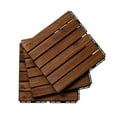 thumbnail image 6 of CRO Decor 12" x 12" Square Interlocking Acacia Wood Flooring Tile in Brown, 6 of 12