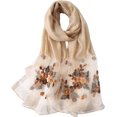 thumbnail image 1 of Bufanda de seda para mujer, chales y abrigos ligeros para bodas, moda Pashmina, bufandas bordadas, 1 of 5
