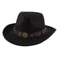 thumbnail image 3 of Sombrero de occidental, sombrero de moda para el sol, sombrero de vaquero de para mujeres y hombres, disfraz de vacaciones de otoño , negro Hugo Sombrero de vaquero, 3 of 10