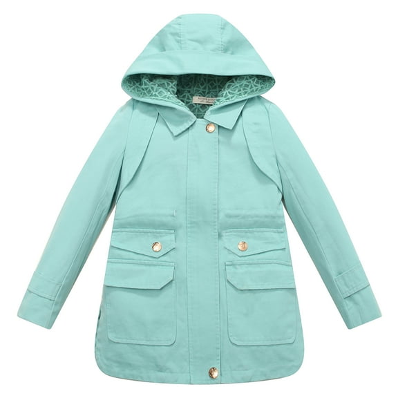 Richie House Girls' Zip Placketed Jacket With Gold Snaps And Pipings RH1673