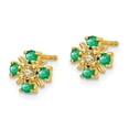 thumbnail image 5 of Auriga Fine Jewelry 14K Yellow Gold Emerald and Diamond Stud Earrings for Women, 5 of 6