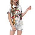 thumbnail image 5 of Gubotare Toddler Christmas Pajamas Girl Pajamas Set Girls Pjs Short Sleeve 2 Piece Sleepwear Button-Down Kids Nightwear Size 2t 3t (White,2-3 Years), 5 of 6