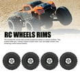 thumbnail image 3 of RC Wheel Rim Tires Set, 4PCS RC Crawler Wheel Rims Aluminum Alloy 5 Star Rims Set 120x46mm RC Tires Wheels Set, 3 of 7