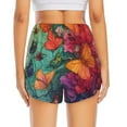 thumbnail image 4 of Running Shorts for Women, Butterfly Flower Cascade Workout Athletic Shorts with Pockets, Lounge Yoga Shorts Women, 4 of 7