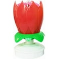 thumbnail image 4 of PMU 12 pcs Birthdays Lotus Flower Musical Birthday Candle Spinning Birthday Cake Decoration - Red, 4 of 5