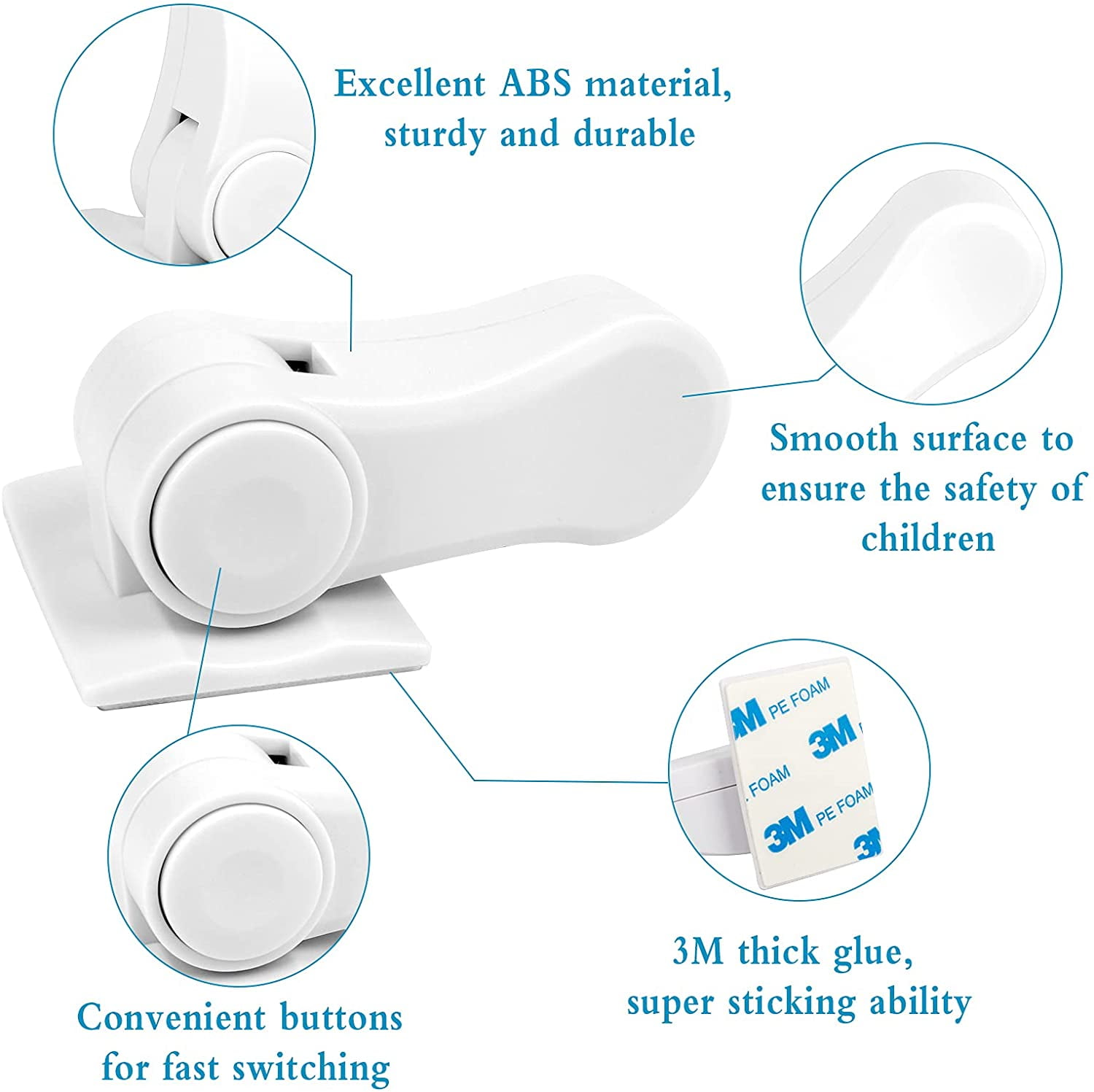 Syitcun Door Lever Locks, Child Safety Locks, with 3M Adhesive