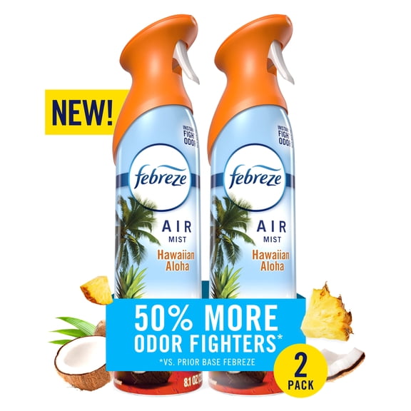 Febreze Air Mist Air Freshener Spray, Hawaiian Aloha Scent, 8.1oz 2 Count