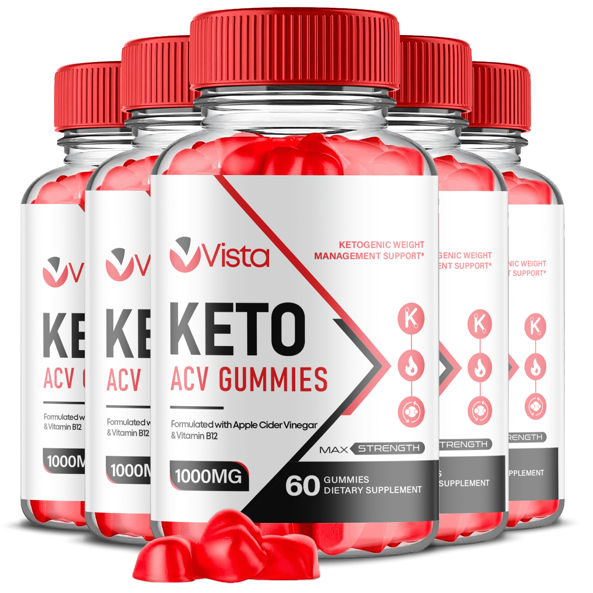 (5 Pack) Vista Keto ACV Gummies - Apple Cider Vinegar Supplement for Weight Loss - Energy & Focus Boosting Dietary Supplements for Weight Management & Metabolism - Fat Burn - 300 Gummies