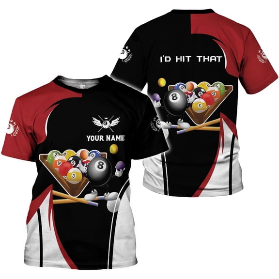 Personalized 3D Billiard Shirt Custom Name Men Women Team Apparel Pool 8 Ball Flag Tshirt Billiards Shirts Gift (T-shirt, S)