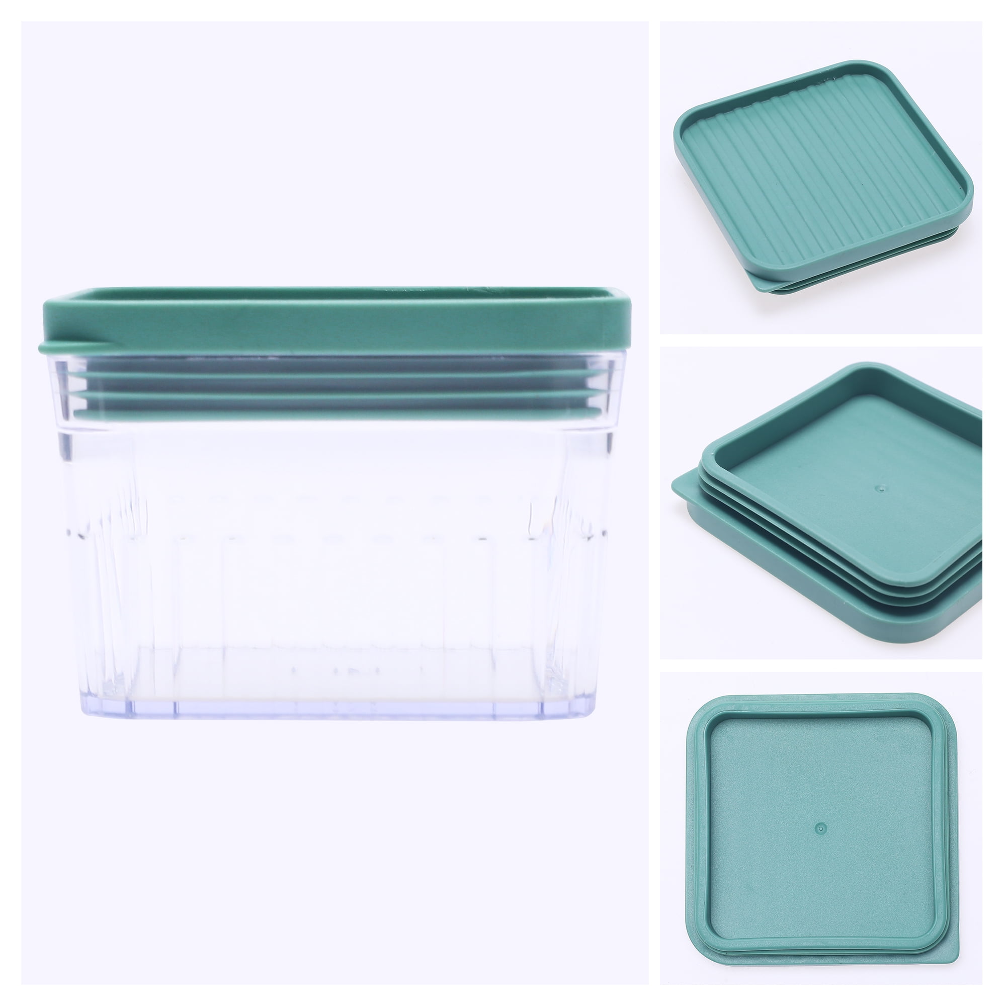 Unique Bargains 5 Pcs Airtight Food Storage Containers for Pantry Organization 10 oz Light Green
