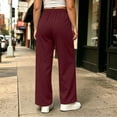 thumbnail image 5 of ClodeEU Women's Plus Size Elastic Waist Drawstring Sweatpants with Pockets ,Solid Color Casual Athletic Pants Wine,Women's Plus XXXXL, 5 of 9
